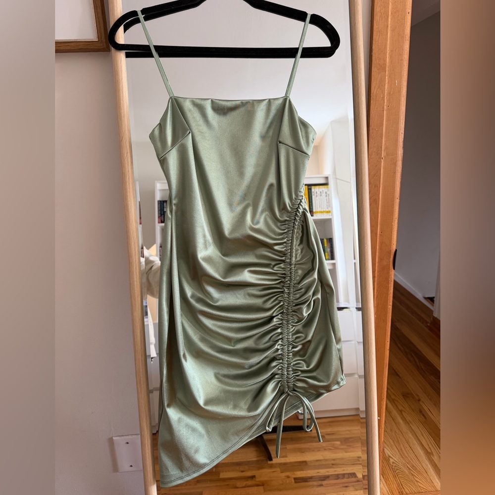 Satin Sage Dress